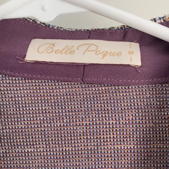 Belle Poque blazer/cardigan size small, orange blue black white silver thread. - Picture 2 of 7